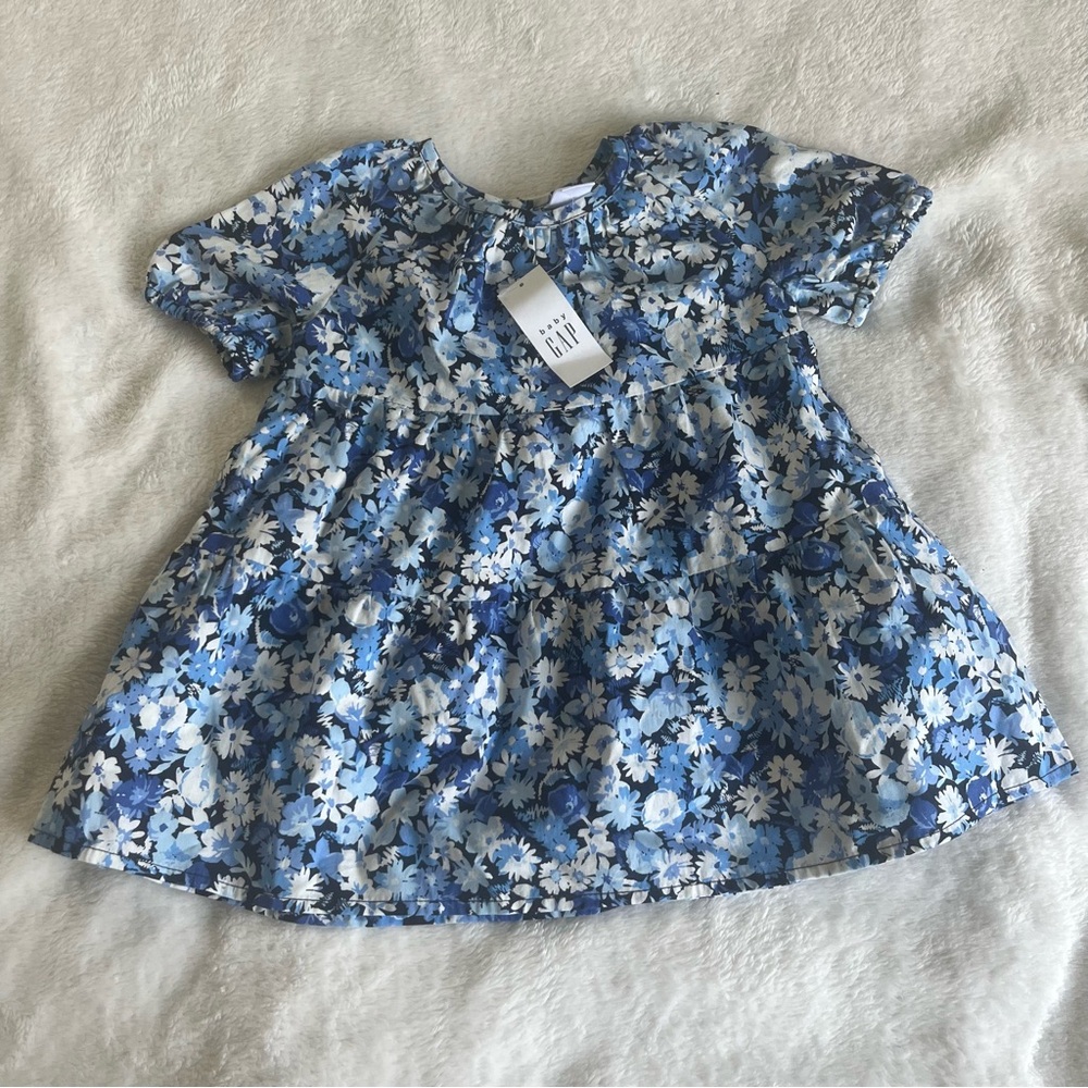 GAP 12-18 months Blue Floral Dress